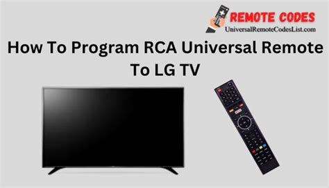 rca remote to lg tv.